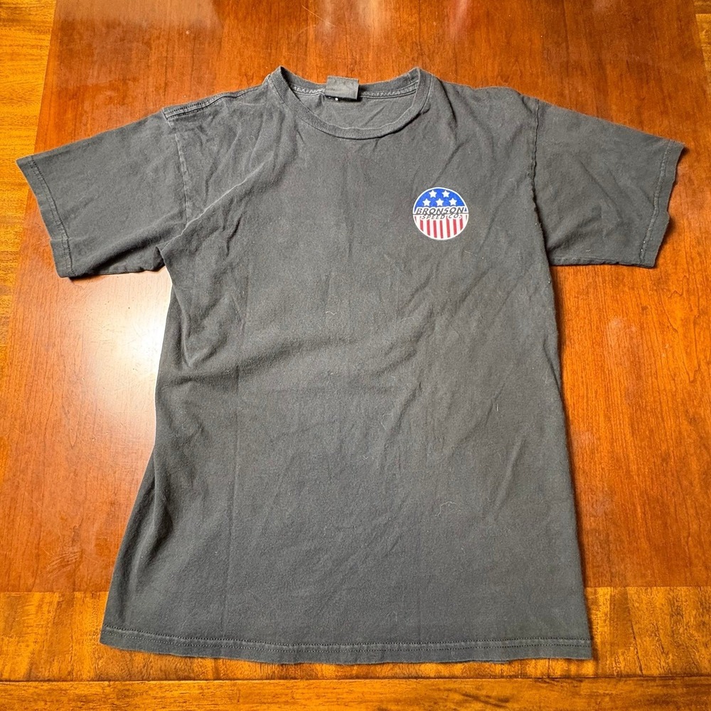 Bronson Speed Co American Flag Logo Skate T-Shirt Black Size Small
